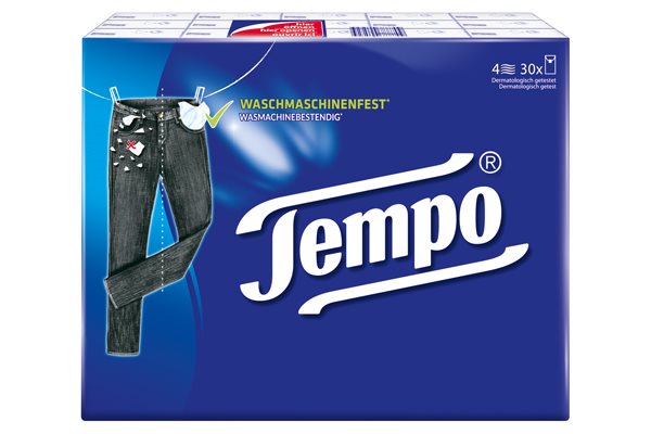 TEMPO MOUCHOIRS 4 ÉPAISSEURS 30X10