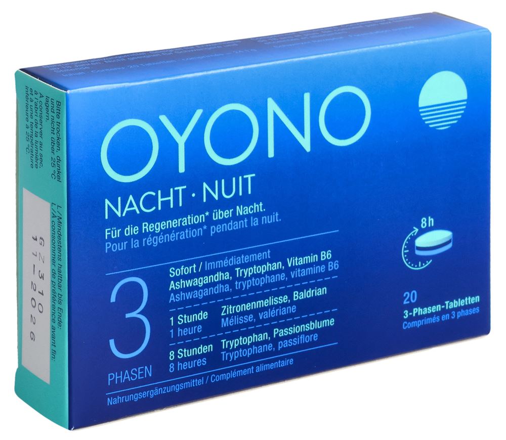 Oyono Notte compresse in 3 fasi 20 pezzi