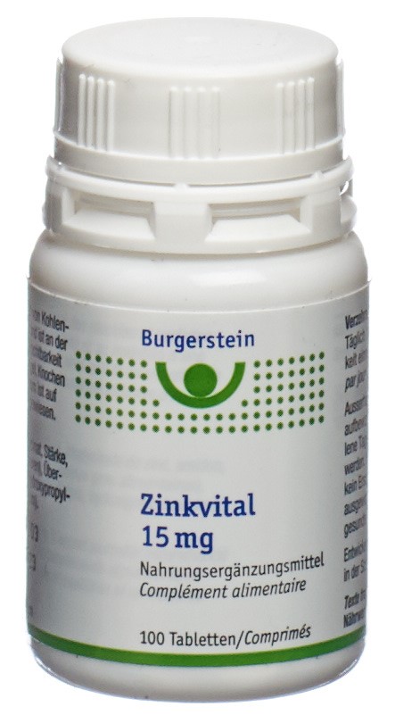 Burgerstein zinkvital 15mg 100 comprimés