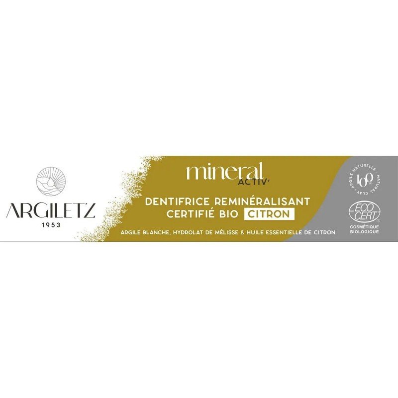 ARGILETZ DENTIFRICE BIO CITRON 75 ML